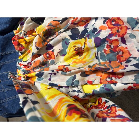 Shari B. Green Remade In America Denim Floral Dress Size Small - Picture 6 of 9